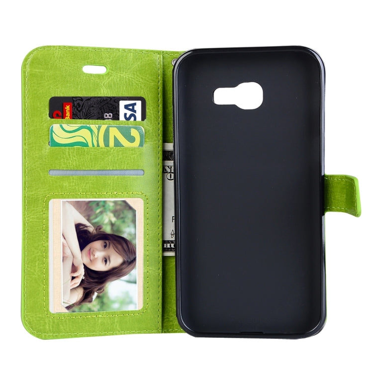 For Galaxy A3 (2017) / A320 Crazy Horse Texture Horizontal Flip PU Leather Case with Holder & Card Slots & Wallet & Photo Frame & Lanyard & Magnetic Buckle