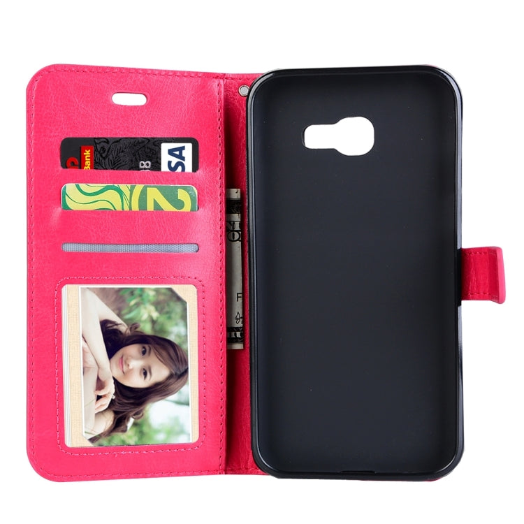 For Galaxy A3 (2017) / A320 Crazy Horse Texture Horizontal Flip PU Leather Case with Holder & Card Slots & Wallet & Photo Frame & Lanyard & Magnetic Buckle