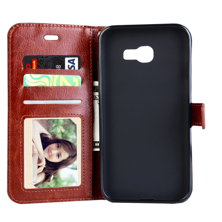 For Galaxy A3 (2017) / A320 Crazy Horse Texture Horizontal Flip PU Leather Case with Holder & Card Slots & Wallet & Photo Frame & Lanyard & Magnetic Buckle