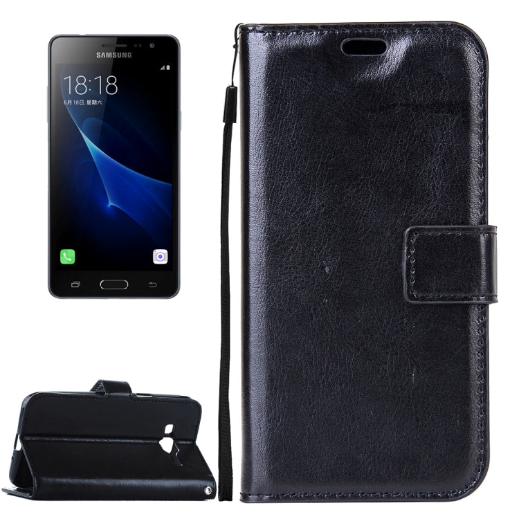 For Galaxy J3 (2017) / J327 Crazy Horse Texture Horizontal Flip PU Leather Case with Holder & Card Slots & Wallet & Photo Frame & Lanyard & Magnetic Buckle