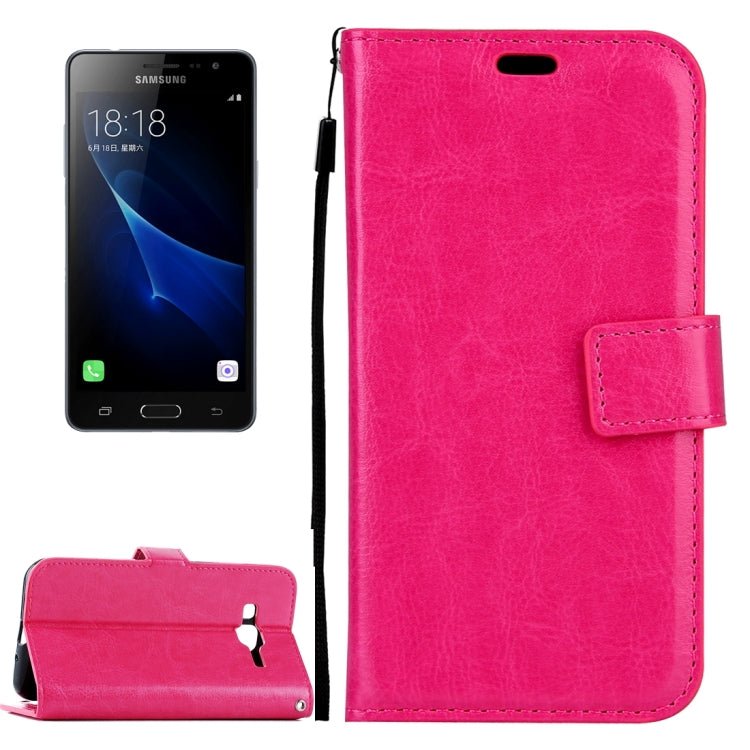 For Galaxy J3 (2017) / J327 Crazy Horse Texture Horizontal Flip PU Leather Case with Holder & Card Slots & Wallet & Photo Frame & Lanyard & Magnetic Buckle