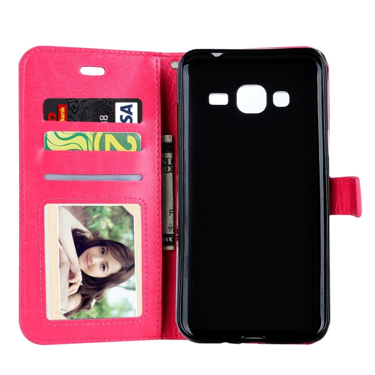 For Galaxy J3 (2017) / J327 Crazy Horse Texture Horizontal Flip PU Leather Case with Holder & Card Slots & Wallet & Photo Frame & Lanyard & Magnetic Buckle