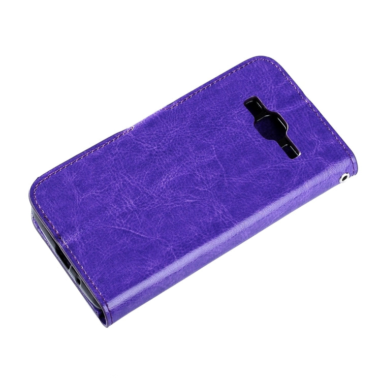 For Galaxy J3 (2017) / J327 Crazy Horse Texture Horizontal Flip PU Leather Case with Holder & Card Slots & Wallet & Photo Frame & Lanyard & Magnetic Buckle