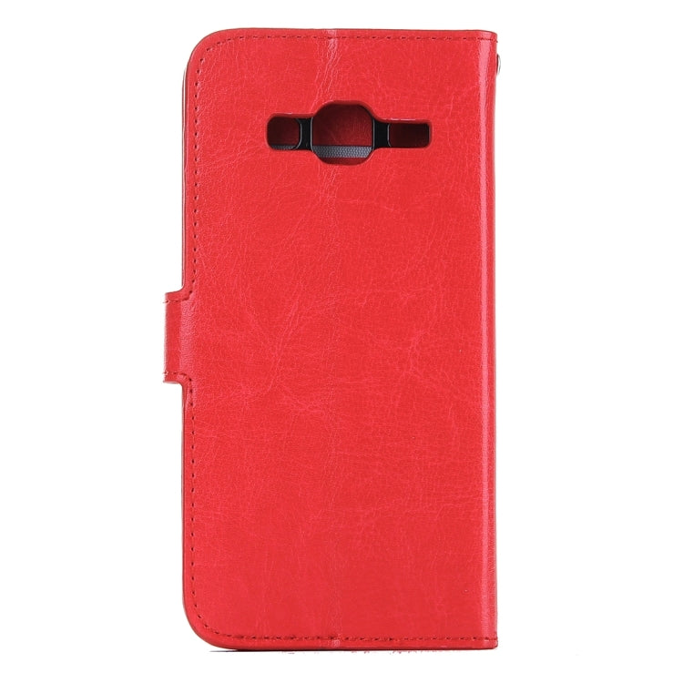 For Galaxy J3 (2017) / J327 Crazy Horse Texture Horizontal Flip PU Leather Case with Holder & Card Slots & Wallet & Photo Frame & Lanyard & Magnetic Buckle