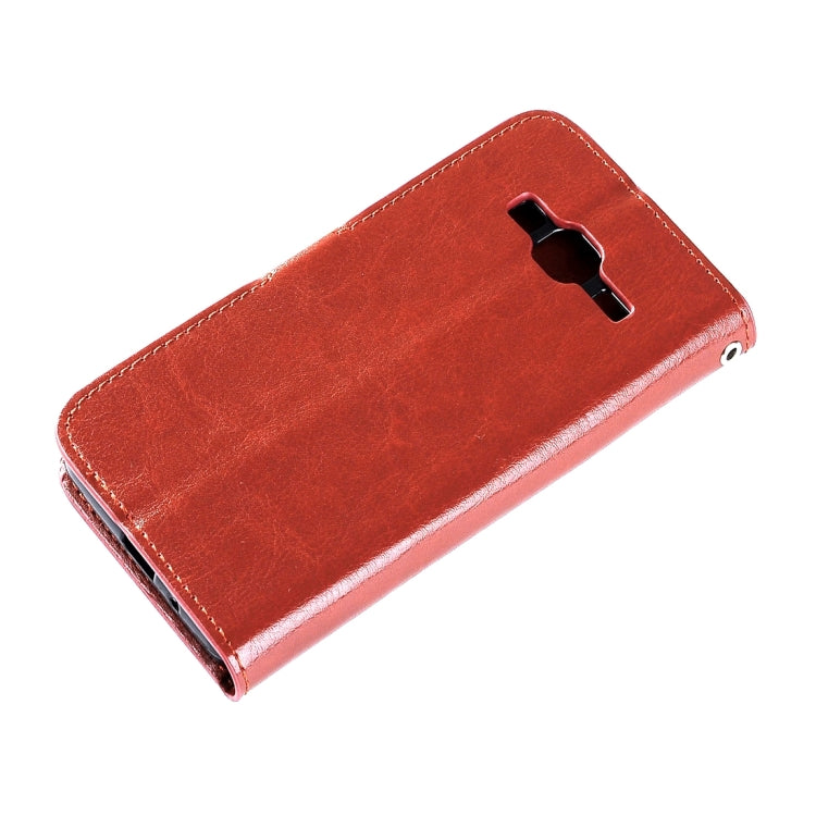 For Galaxy J3 (2017) / J327 Crazy Horse Texture Horizontal Flip PU Leather Case with Holder & Card Slots & Wallet & Photo Frame & Lanyard & Magnetic Buckle