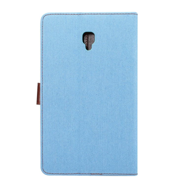 For Galaxy Tab A 8.0 (2017) / T380 / T385 Denim Texture PU Leather Case with Holder & Card Slots & Wallet(Baby Blue)