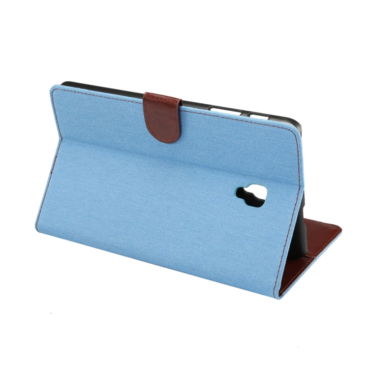 For Galaxy Tab A 8.0 (2017) / T380 / T385 Denim Texture PU Leather Case with Holder & Card Slots & Wallet(Baby Blue)