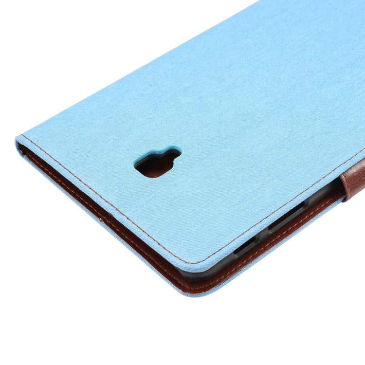 For Galaxy Tab A 8.0 (2017) / T380 / T385 Denim Texture PU Leather Case with Holder & Card Slots & Wallet(Baby Blue)