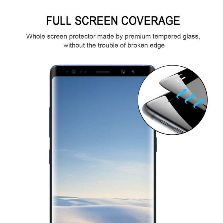 0.3mm 9H Surface Hardness 2.5D Curved Edge Full Screen Full Glue Tempered Glass Film for Galaxy Note8(Black)