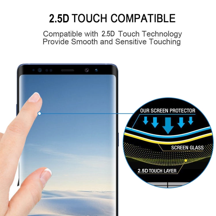 0.3mm 9H Surface Hardness 2.5D Curved Edge Full Screen Full Glue Tempered Glass Film for Galaxy Note8(Black)
