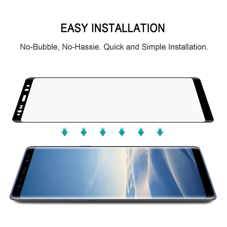 0.3mm 9H Surface Hardness 2.5D Curved Edge Full Screen Full Glue Tempered Glass Film for Galaxy Note8(Black)