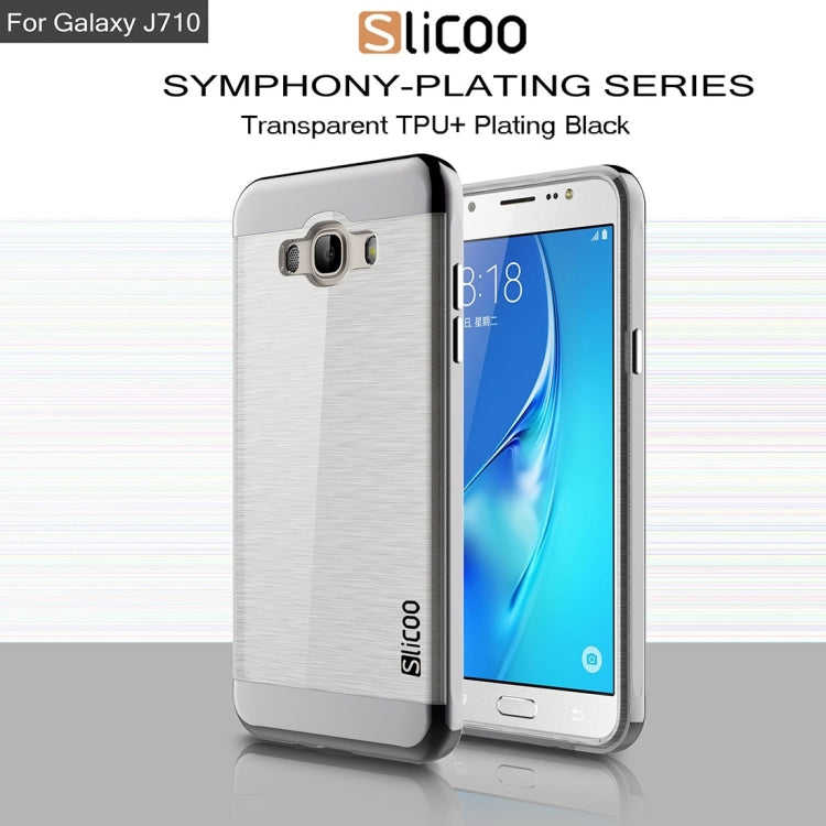 SLiCOO for Galaxy J7 (2016) / J710 Concise Fashion Separable Brushed Texture TPU + Electroplating PC Combination Case