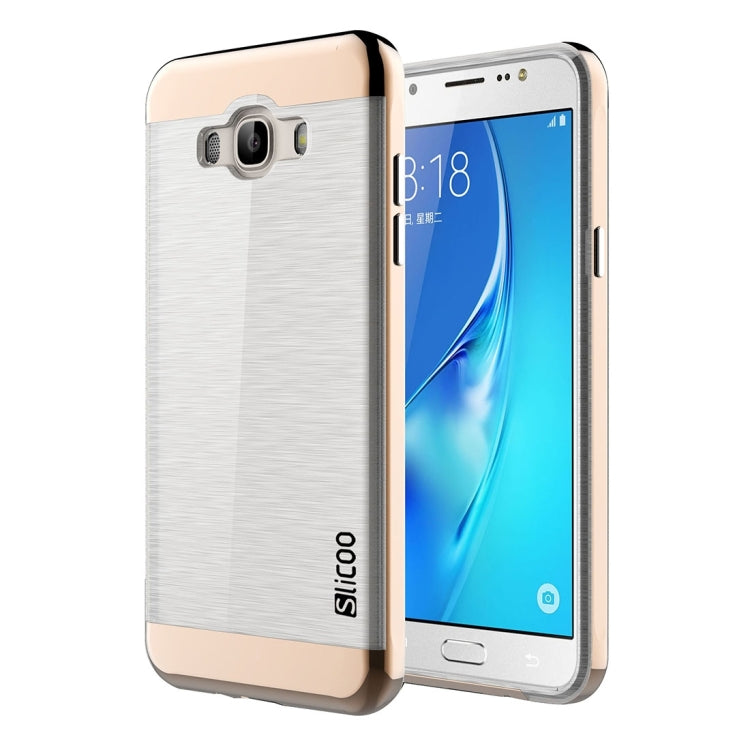 SLiCOO for Galaxy J7 (2016) / J710 Concise Fashion Separable Brushed Texture TPU + Electroplating PC Combination Case