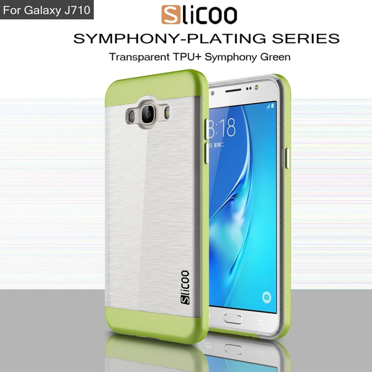 SLiCOO for Galaxy J7 (2016) / J710 Concise Fashion Separable Brushed Texture TPU + Electroplating PC Combination Case