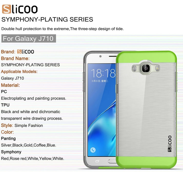 SLiCOO for Galaxy J7 (2016) / J710 Concise Fashion Separable Brushed Texture TPU + Electroplating PC Combination Case