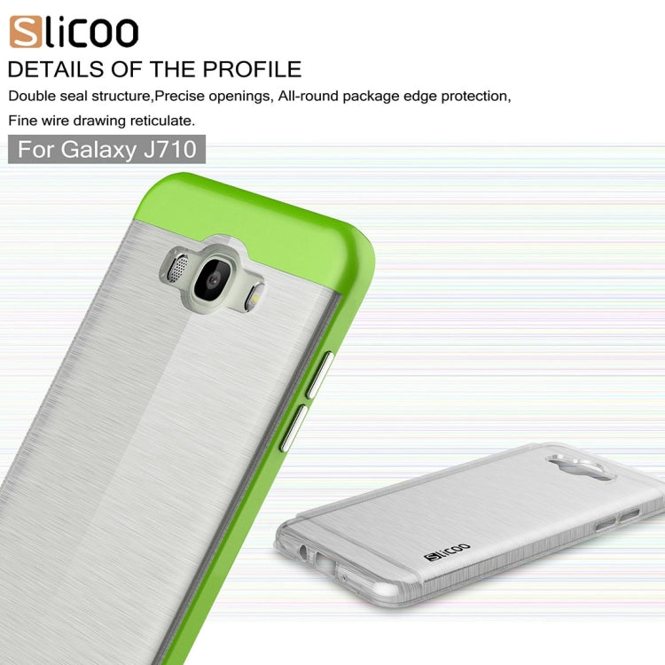 SLiCOO for Galaxy J7 (2016) / J710 Concise Fashion Separable Brushed Texture TPU + Electroplating PC Combination Case