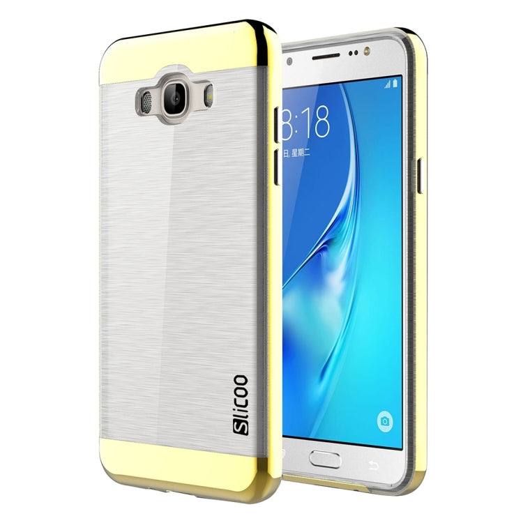 SLiCOO for Galaxy J7 (2016) / J710 Concise Fashion Separable Brushed Texture TPU + Electroplating PC Combination Case