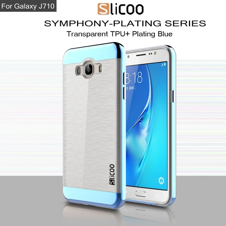 SLiCOO for Galaxy J7 (2016) / J710 Concise Fashion Separable Brushed Texture TPU + Electroplating PC Combination Case