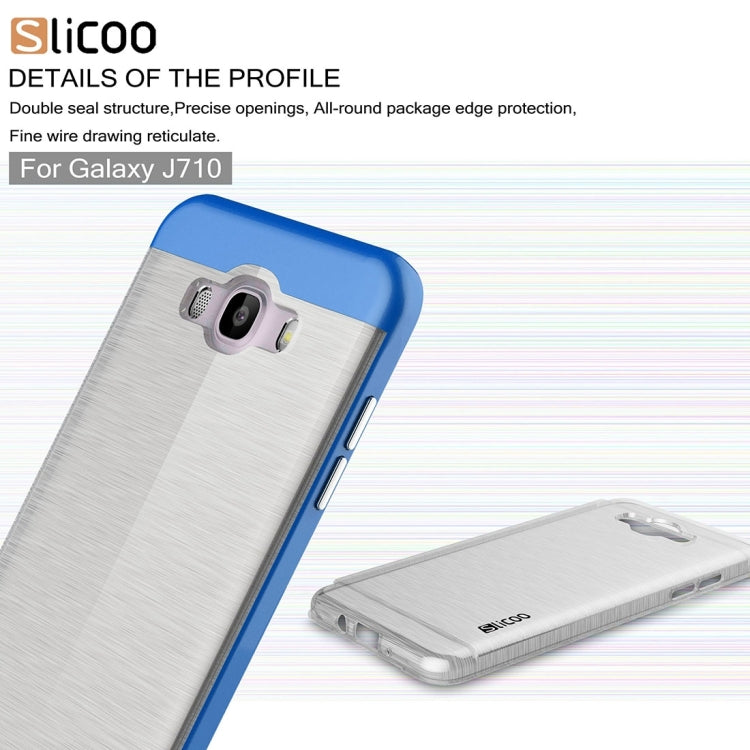 SLiCOO for Galaxy J7 (2016) / J710 Concise Fashion Separable Brushed Texture TPU + Electroplating PC Combination Case