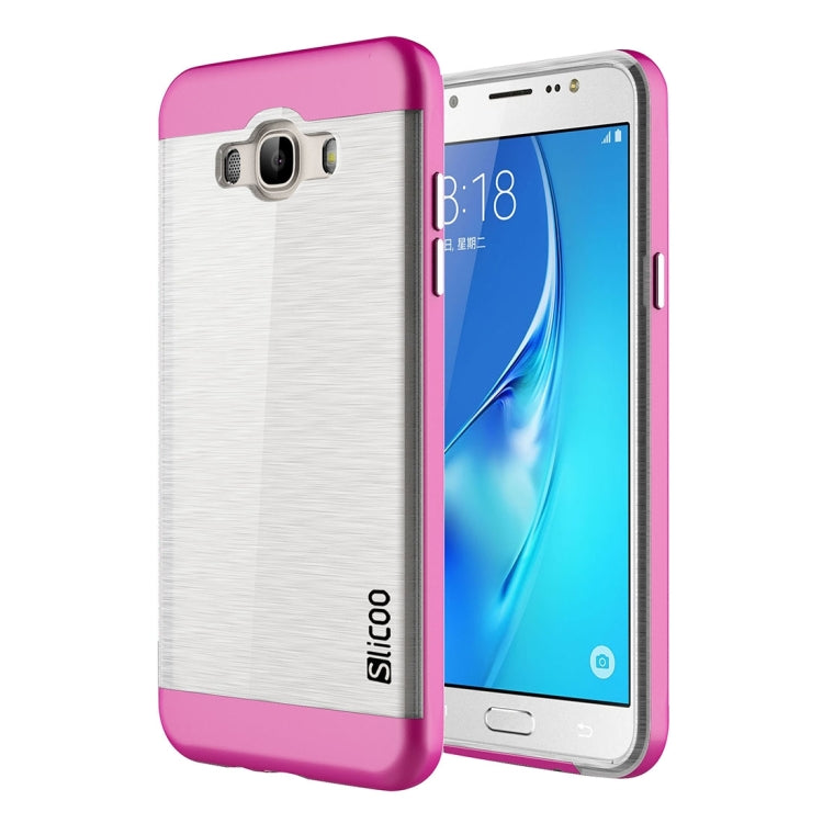 SLiCOO for Galaxy J7 (2016) / J710 Concise Fashion Separable Brushed Texture TPU + Electroplating PC Combination Case