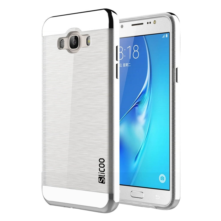 SLiCOO for Galaxy J7 (2016) / J710 Concise Fashion Separable Brushed Texture TPU + Electroplating PC Combination Case