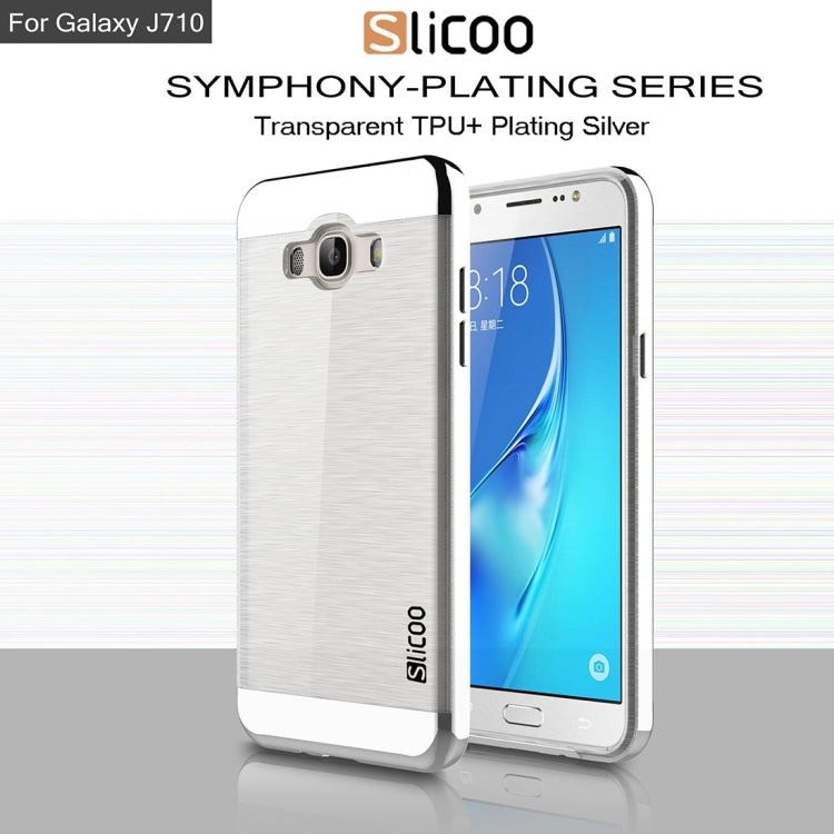 SLiCOO for Galaxy J7 (2016) / J710 Concise Fashion Separable Brushed Texture TPU + Electroplating PC Combination Case