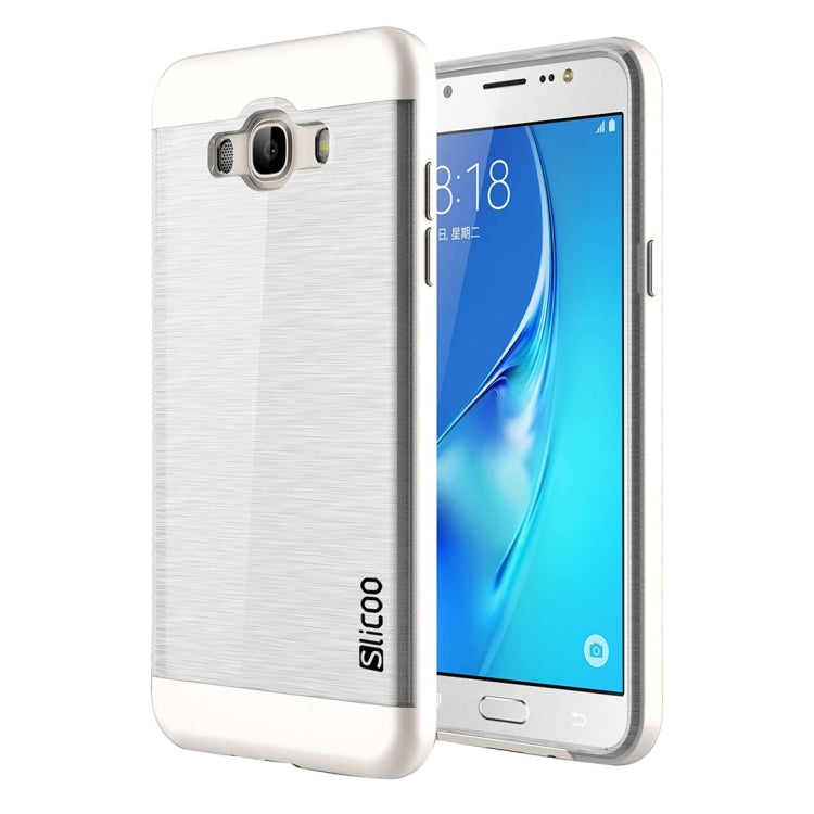 SLiCOO for Galaxy J7 (2016) / J710 Concise Fashion Separable Brushed Texture TPU + Electroplating PC Combination Case