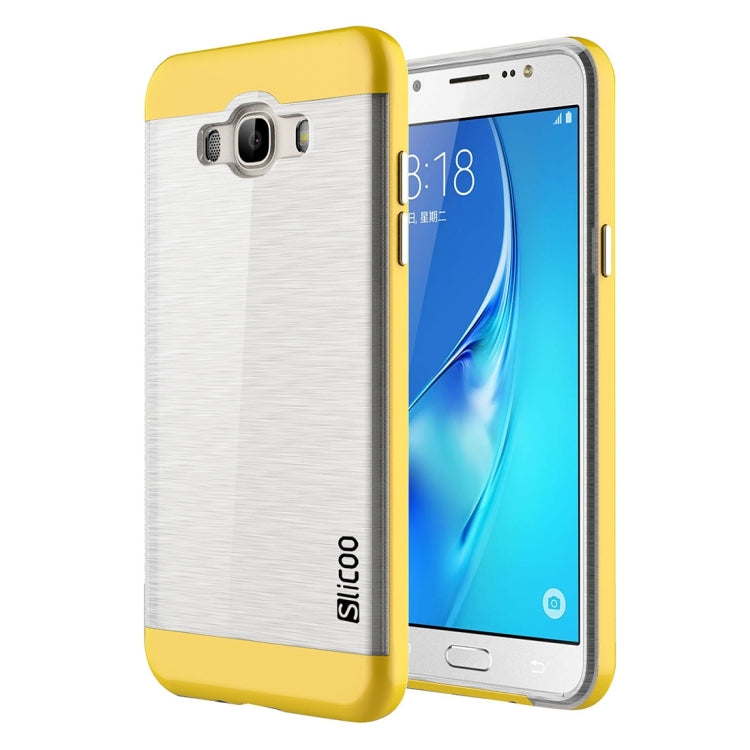 SLiCOO for Galaxy J7 (2016) / J710 Concise Fashion Separable Brushed Texture TPU + Electroplating PC Combination Case