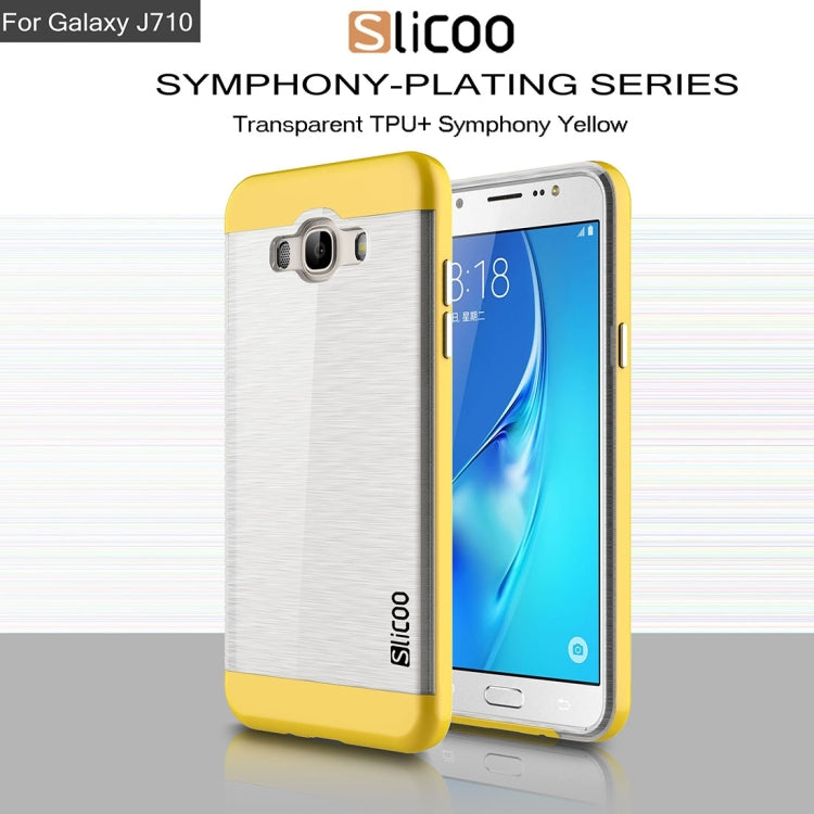 SLiCOO for Galaxy J7 (2016) / J710 Concise Fashion Separable Brushed Texture TPU + Electroplating PC Combination Case