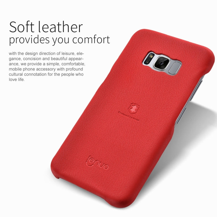 Lenuo for Galaxy S8 Litchi Texture PU + PC Paste Skin Protective Case
