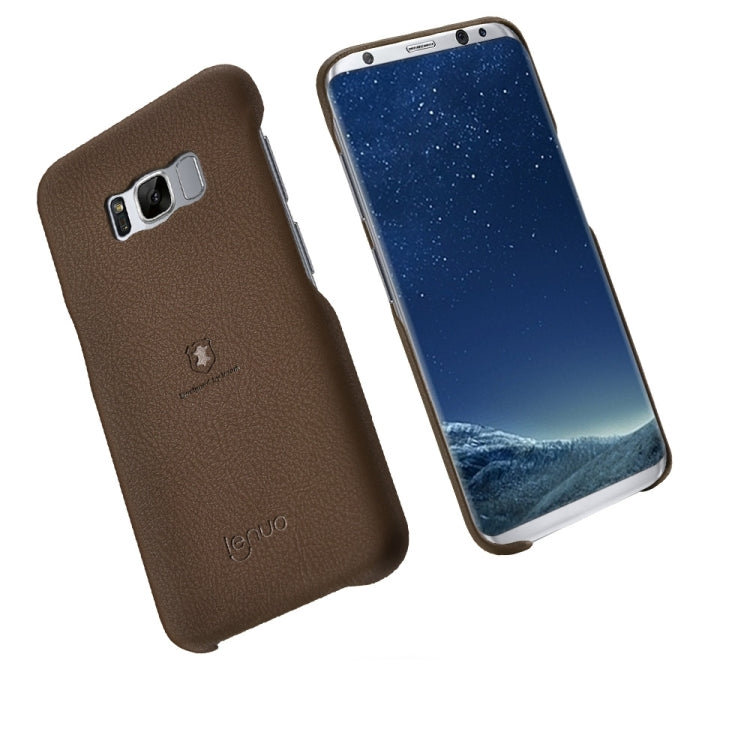 Lenuo for Galaxy S8 Litchi Texture PU + PC Paste Skin Protective Case