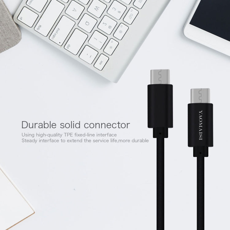 YAOMAISI 1m 3A Output Aluminium Alloy Type-C to Type-C Data Transfers Charging Data Cable, For Galaxy, Huawei, Xiaomi, LG, HTC and Other Smart Phones, Rechargeable Devices(Black)