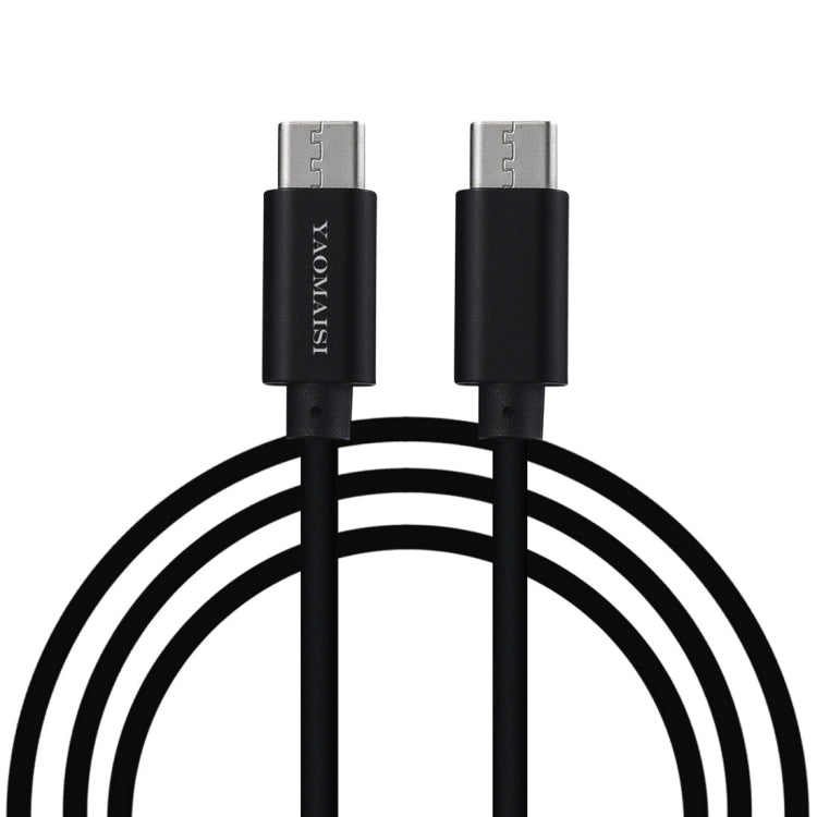 YAOMAISI 1m 3A Output Aluminium Alloy Type-C to Type-C Data Transfers Charging Data Cable, For Galaxy, Huawei, Xiaomi, LG, HTC and Other Smart Phones, Rechargeable Devices(Black)