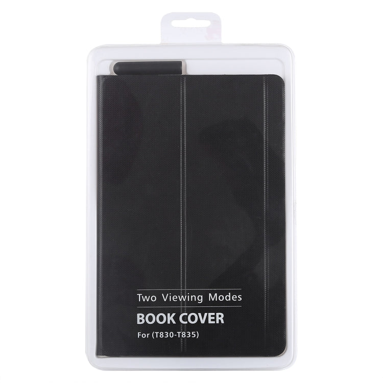 Woven Texture Horizontal Flip Leather Case for Galaxy Tab S4 10.5 T830 / T835, with Holder(Black)