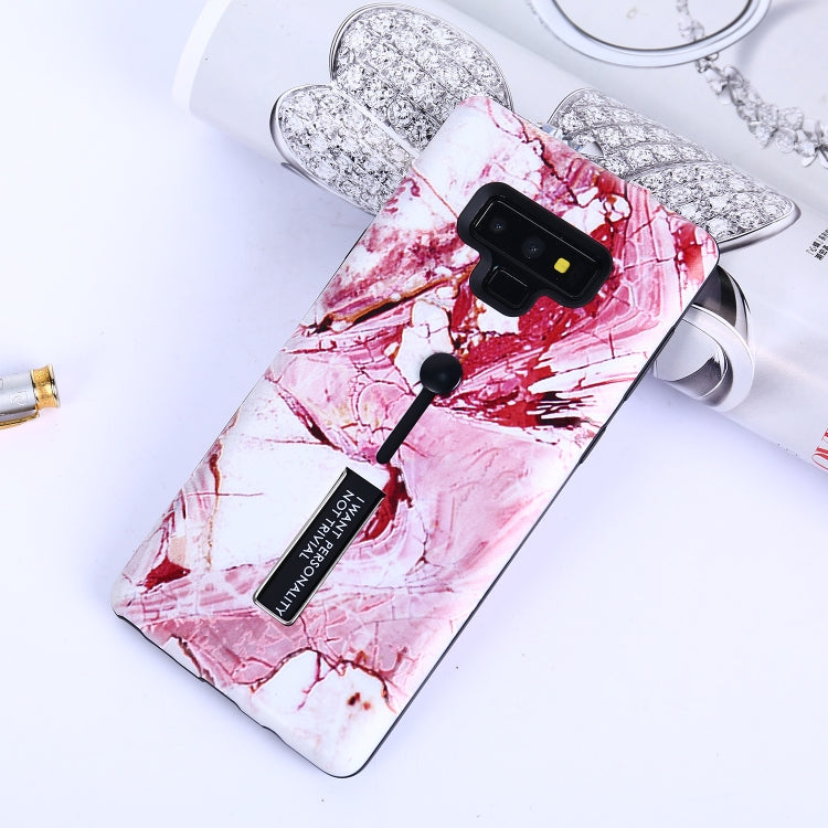 Marble Pattern Embossed Painted TPU + PC Case with Holder for Galaxy Note9