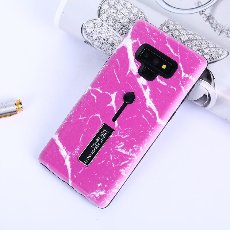 Marble Pattern Embossed Painted TPU + PC Case with Holder for Galaxy Note9
