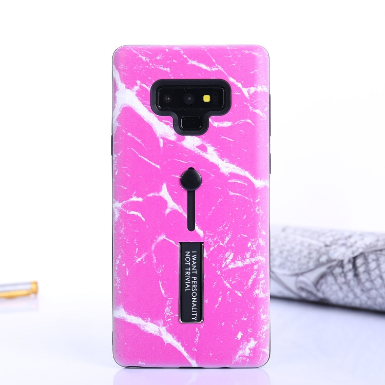 Marble Pattern Embossed Painted TPU + PC Case with Holder for Galaxy Note9