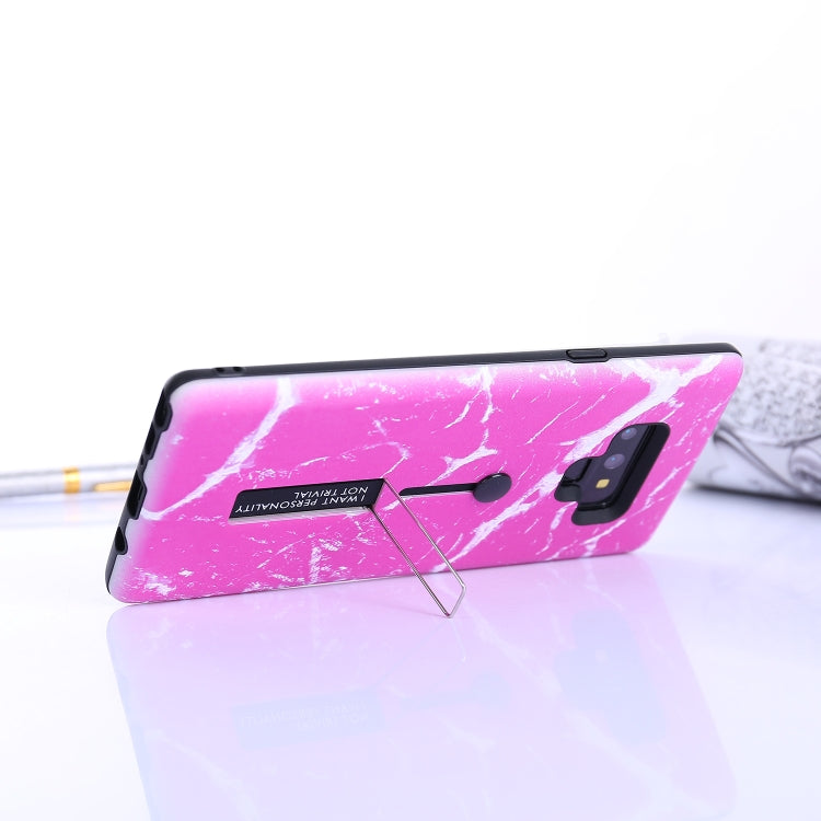 Marble Pattern Embossed Painted TPU + PC Case with Holder for Galaxy Note9