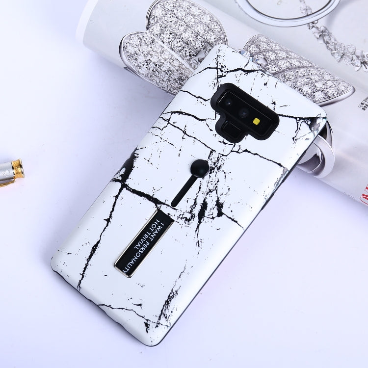 Marble Pattern Embossed Painted TPU + PC Case with Holder for Galaxy Note9