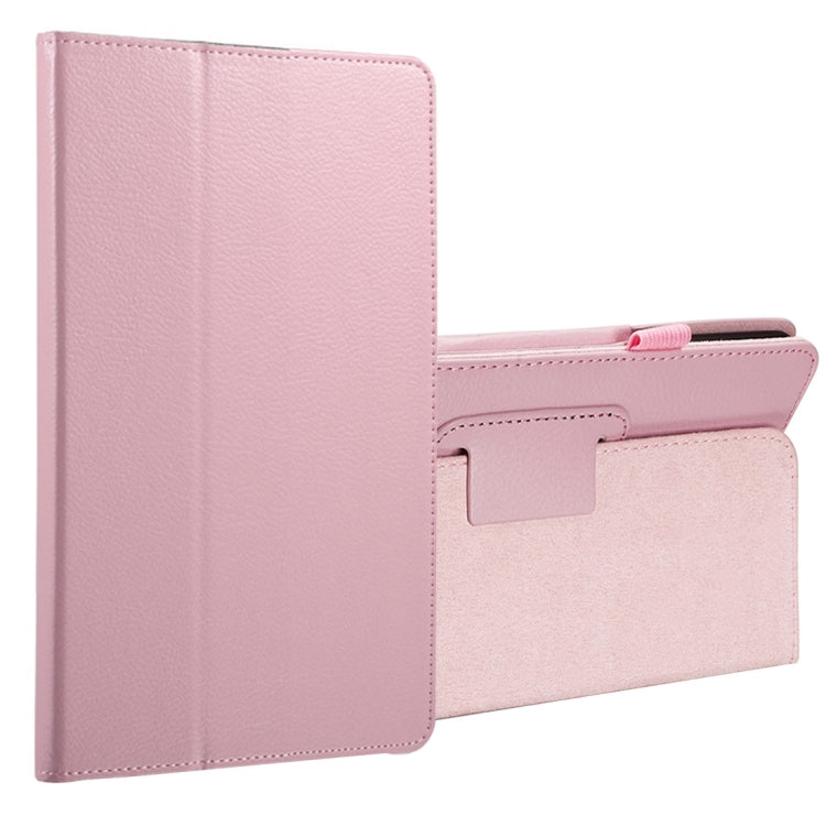 For Galaxy Tab A 8.0 (2017) / T380 / T385 Litchi Texture Horizontal Flip PU Leather Protector Case with Holder