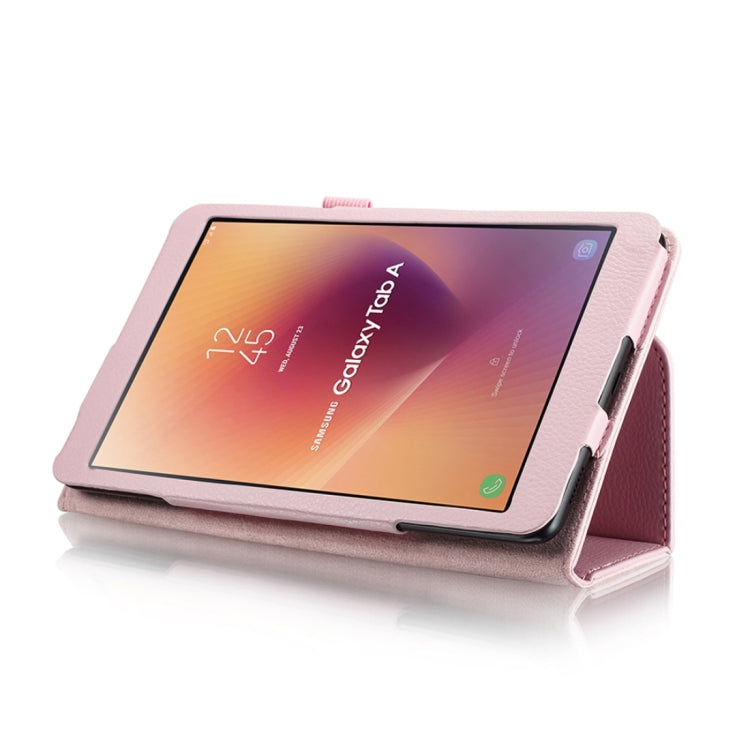 For Galaxy Tab A 8.0 (2017) / T380 / T385 Litchi Texture Horizontal Flip PU Leather Protector Case with Holder