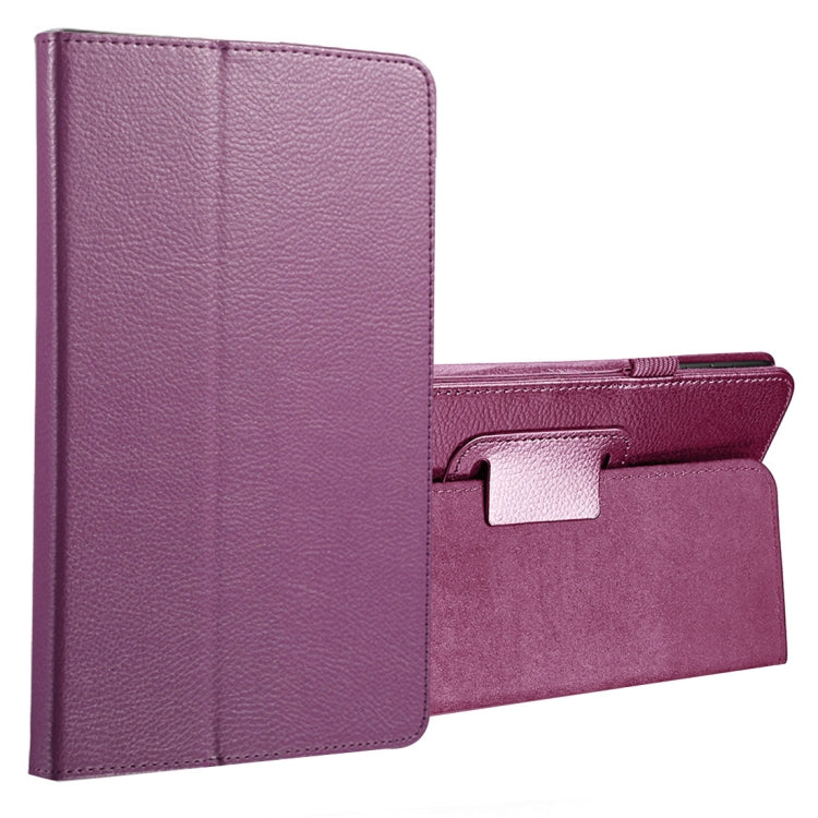 For Galaxy Tab A 8.0 (2017) / T380 / T385 Litchi Texture Horizontal Flip PU Leather Protector Case with Holder