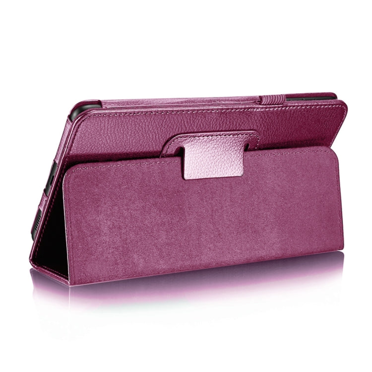 For Galaxy Tab A 8.0 (2017) / T380 / T385 Litchi Texture Horizontal Flip PU Leather Protector Case with Holder