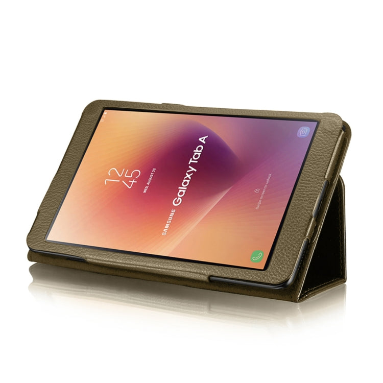 For Galaxy Tab A 8.0 (2017) / T380 / T385 Litchi Texture Horizontal Flip PU Leather Protector Case with Holder