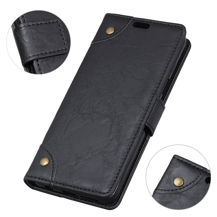 Copper Buckle Retro Crazy Horse Texture Horizontal Flip Leather Case for Galaxy J4+, with Holder & Card Slots & Wallet