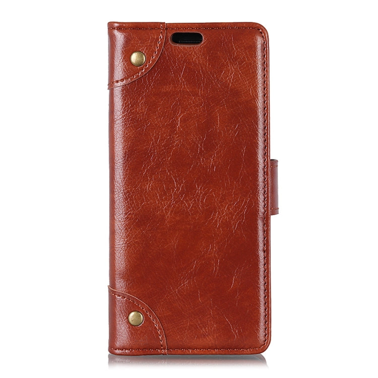 Copper Buckle Nappa Texture Horizontal Flip Leather Case for Galaxy J4+, with Holder & Card Slots & Wallet