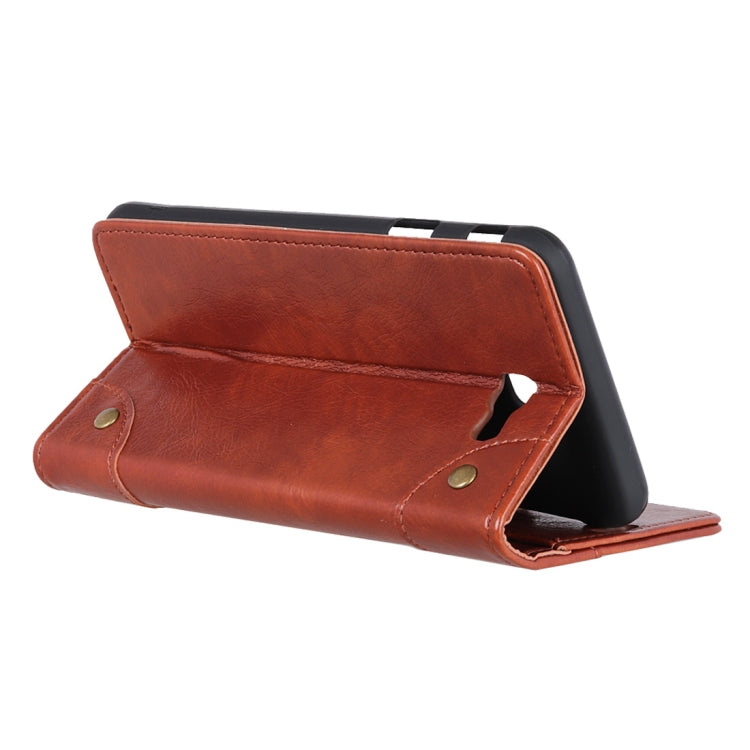 Copper Buckle Nappa Texture Horizontal Flip Leather Case for Galaxy J4+, with Holder & Card Slots & Wallet