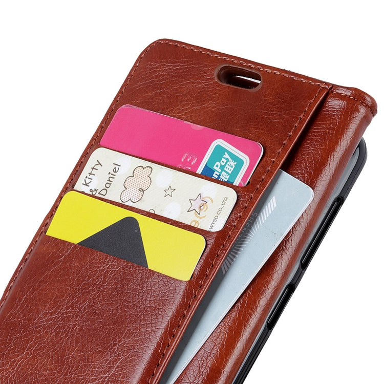 Copper Buckle Nappa Texture Horizontal Flip Leather Case for Galaxy J4+, with Holder & Card Slots & Wallet