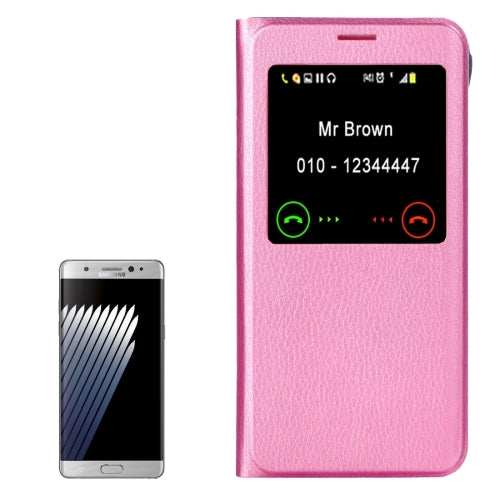 For Galaxy Note 7 / N930 Horizontal Flip Leather Case with Call Display ID