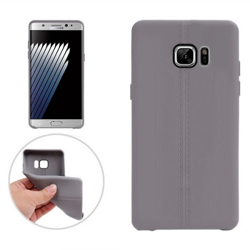 For Galaxy Note 7 / N930 Central Double Line Smooth Surface Soft TPU Protective Case